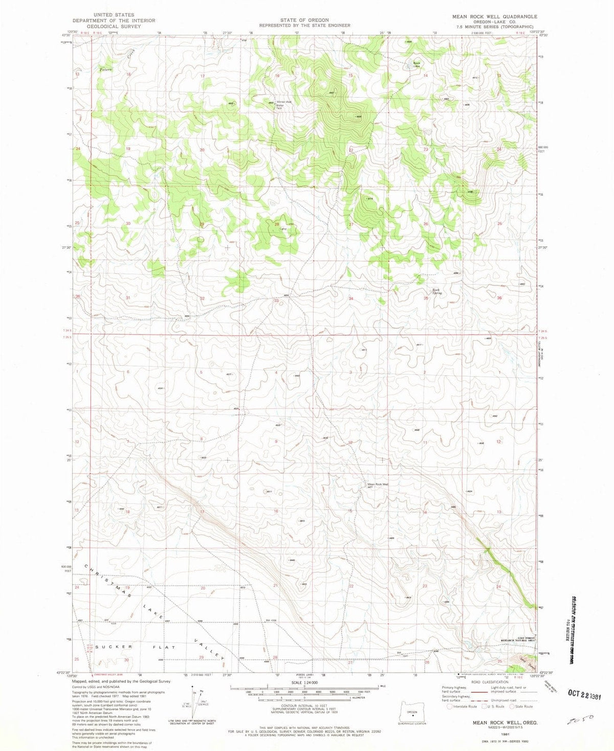 1981 Mean Rock Well, OR - Oregon - USGS Topographic Map