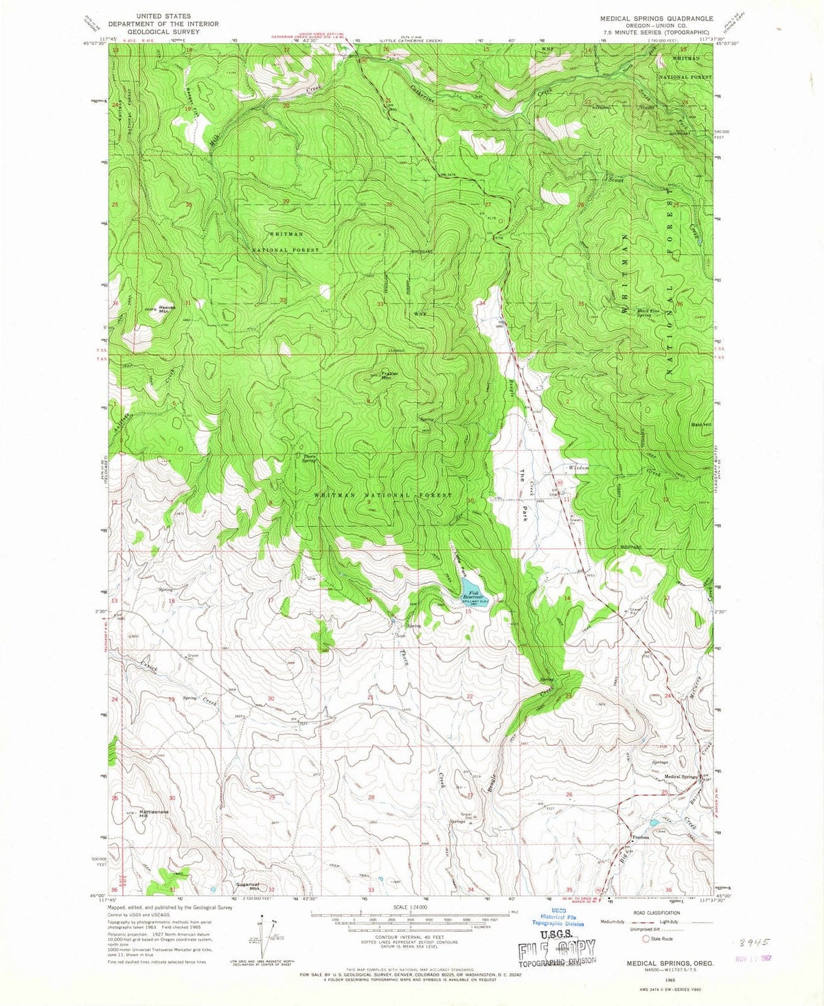 1965 Medical Springs, OR - Oregon - USGS Topographic Map