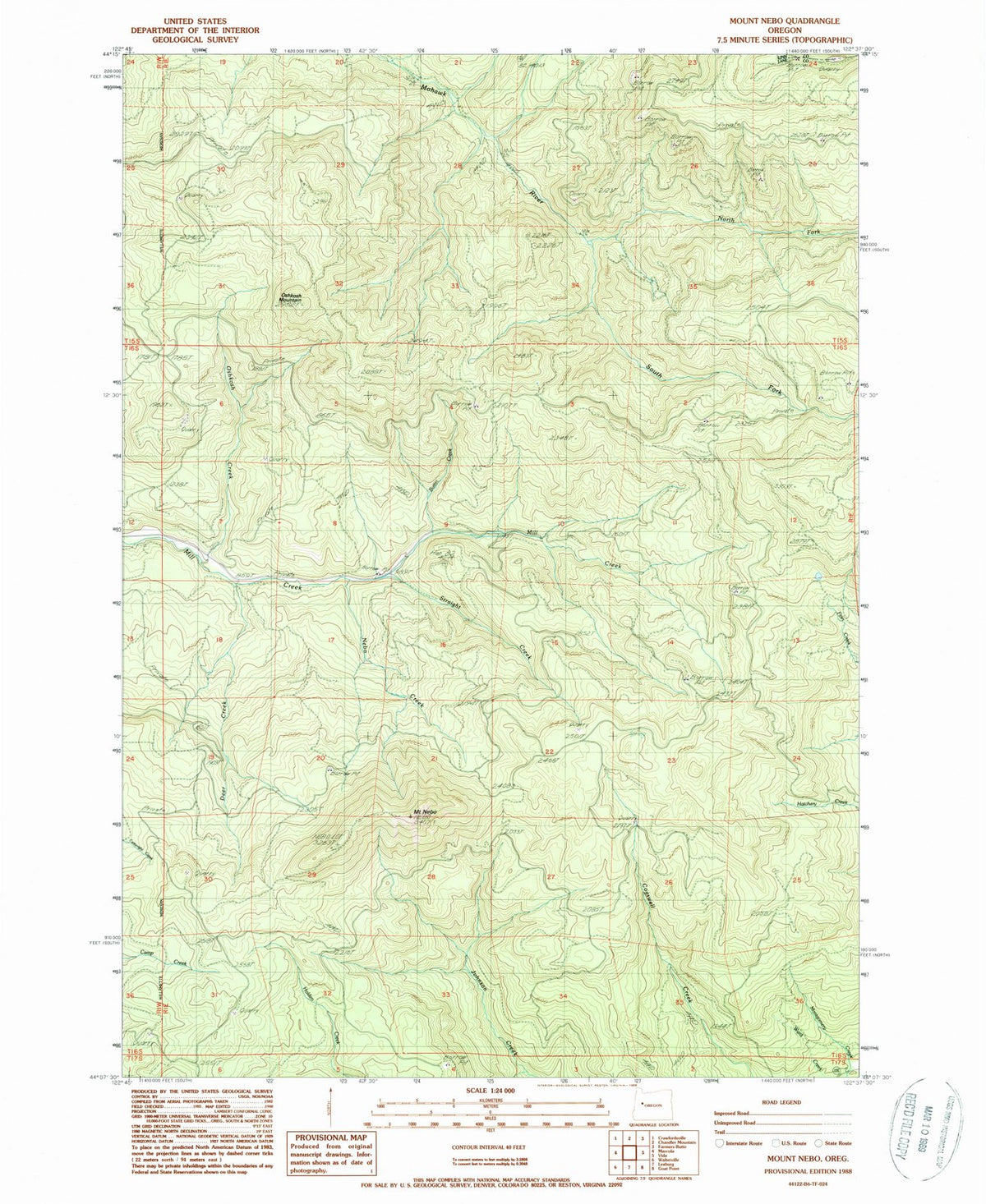 1988 Mountbo, OR - Oregon - USGS Topographic Map