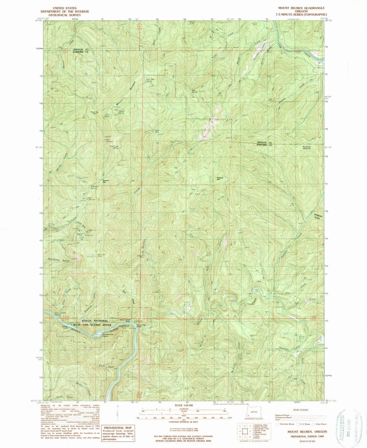 1989 Mount Reuben, OR - Oregon - USGS Topographic Map