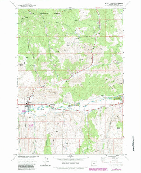 1972 Mount Vernon, OR - Oregon - USGS Topographic Map