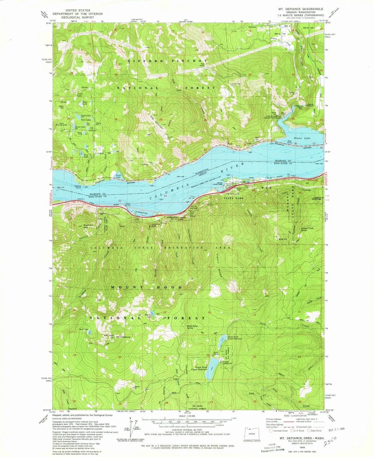 1979 Mt.efiance, OR - Oregon - USGS Topographic Map