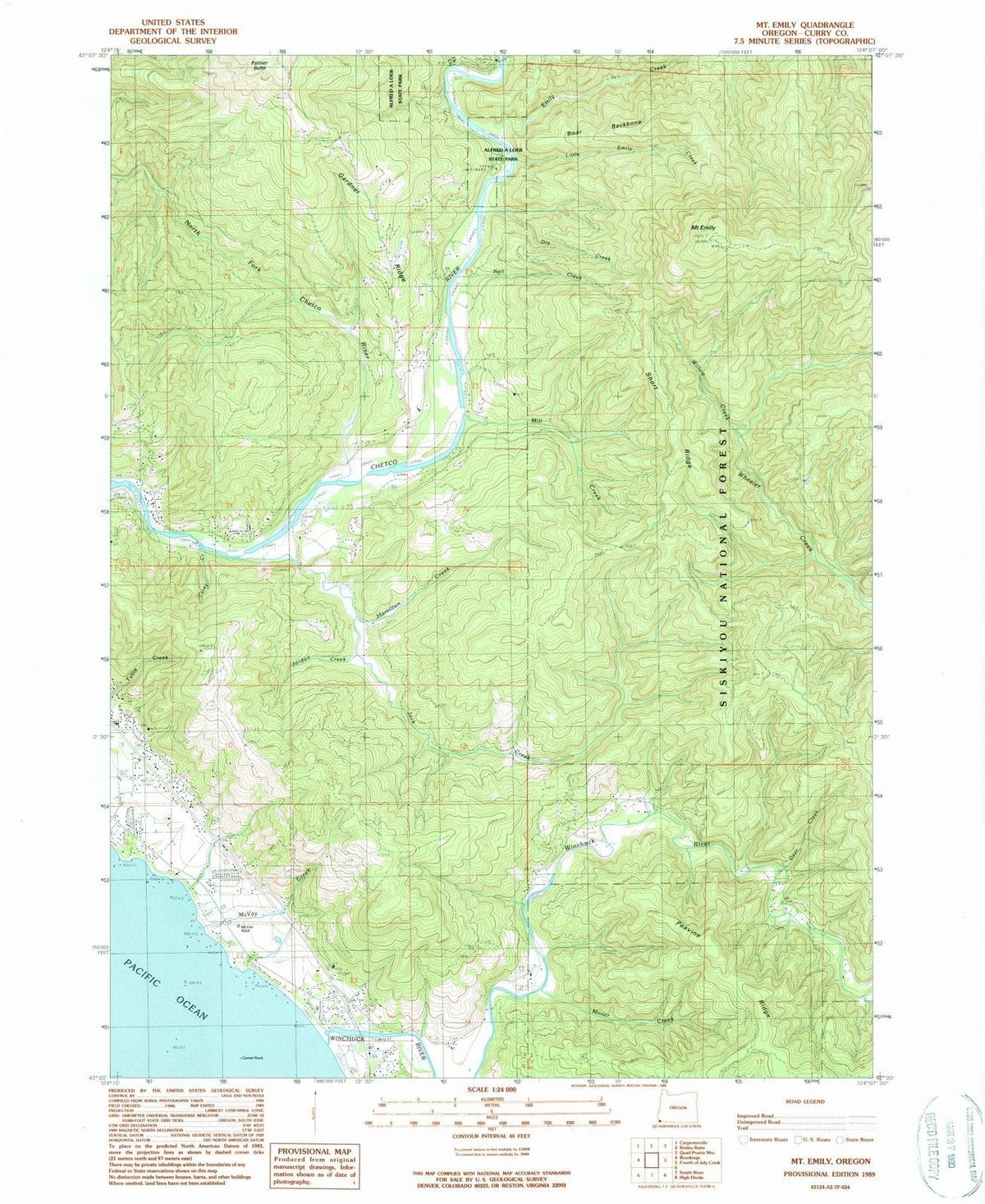 1989 Mt. Emily, OR - Oregon - USGS Topographic Map