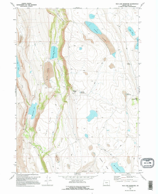 1968 Mud Lake Reservoir, OR - Oregon - USGS Topographic Map