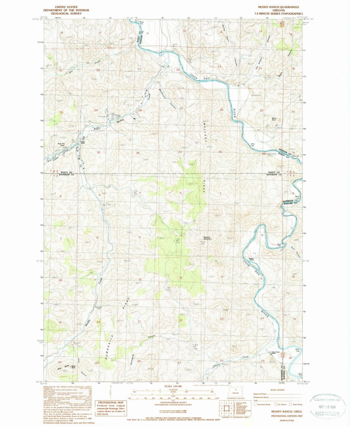 1987 Muddy Ranch, OR - Oregon - USGS Topographic Map