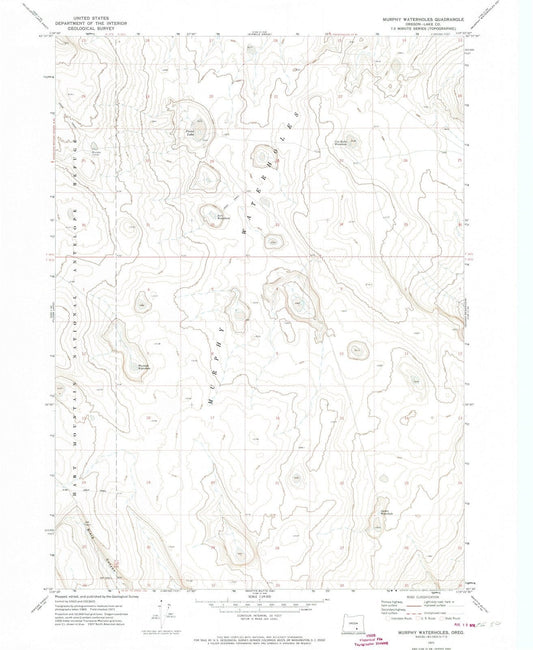 1971 Murphy Waterholes, OR - Oregon - USGS Topographic Map v2
