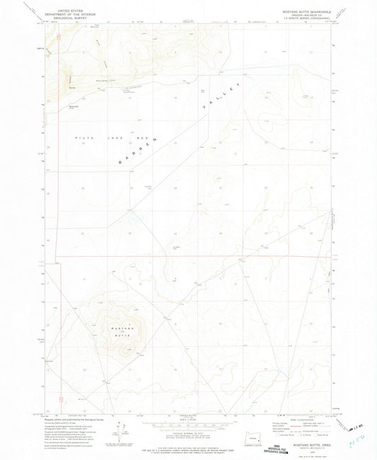 1972 Mustang Butte, OR - Oregon - USGS Topographic Map