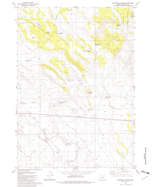1981 Oakerman Lakes, OR - Oregon - USGS Topographic Map