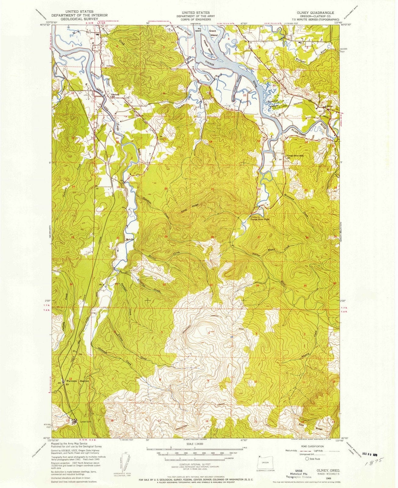 1949 Olney, OR - Oregon - USGS Topographic Map