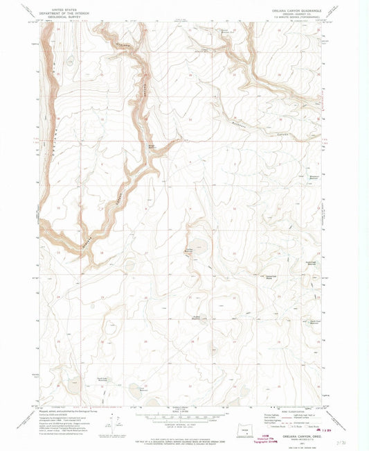 1971 Orejana Canyon, OR - Oregon - USGS Topographic Map