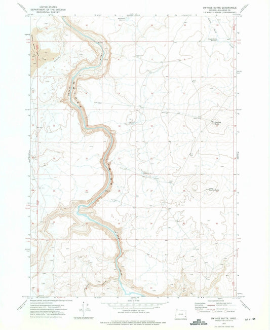 1972 Owyhee Butte, OR - Oregon - USGS Topographic Map