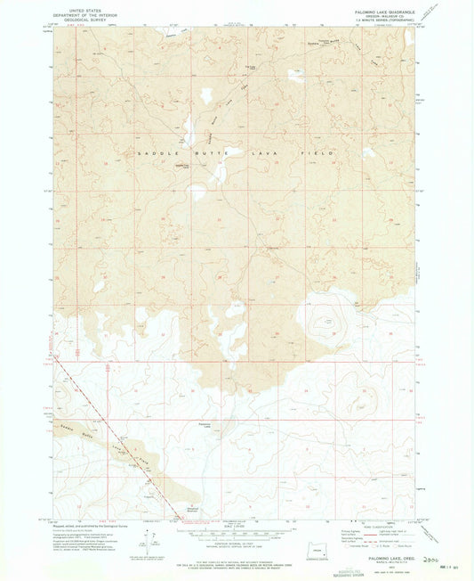1972 Palomino Lake, OR - Oregon - USGS Topographic Map