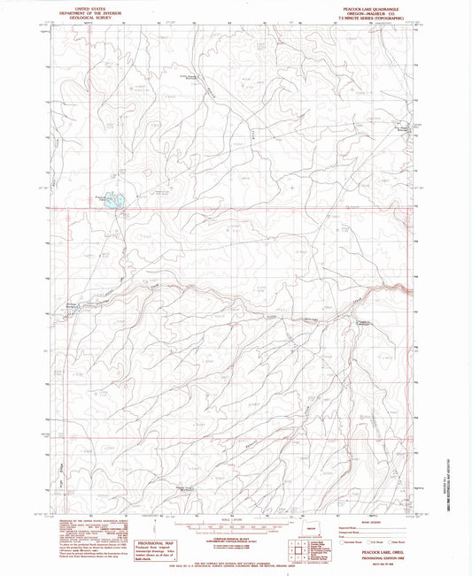1982 Peacock Lake, OR - Oregon - USGS Topographic Map