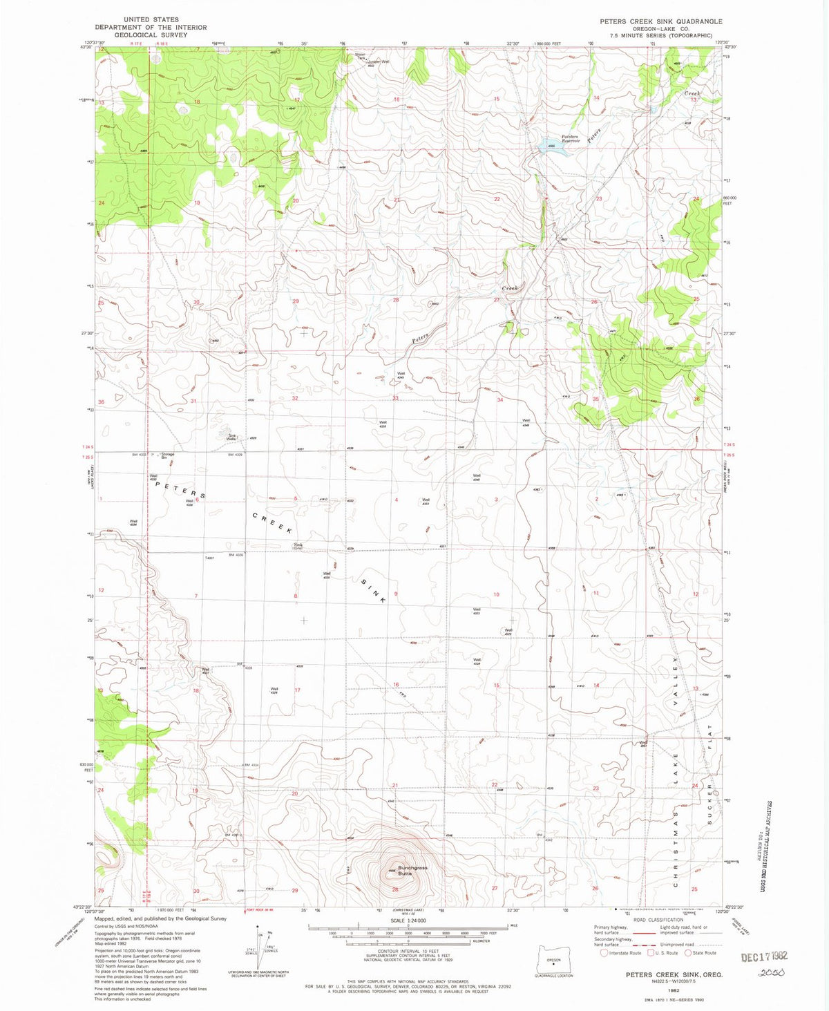 1982 Peters Creek Sink, OR - Oregon - USGS Topographic Map
