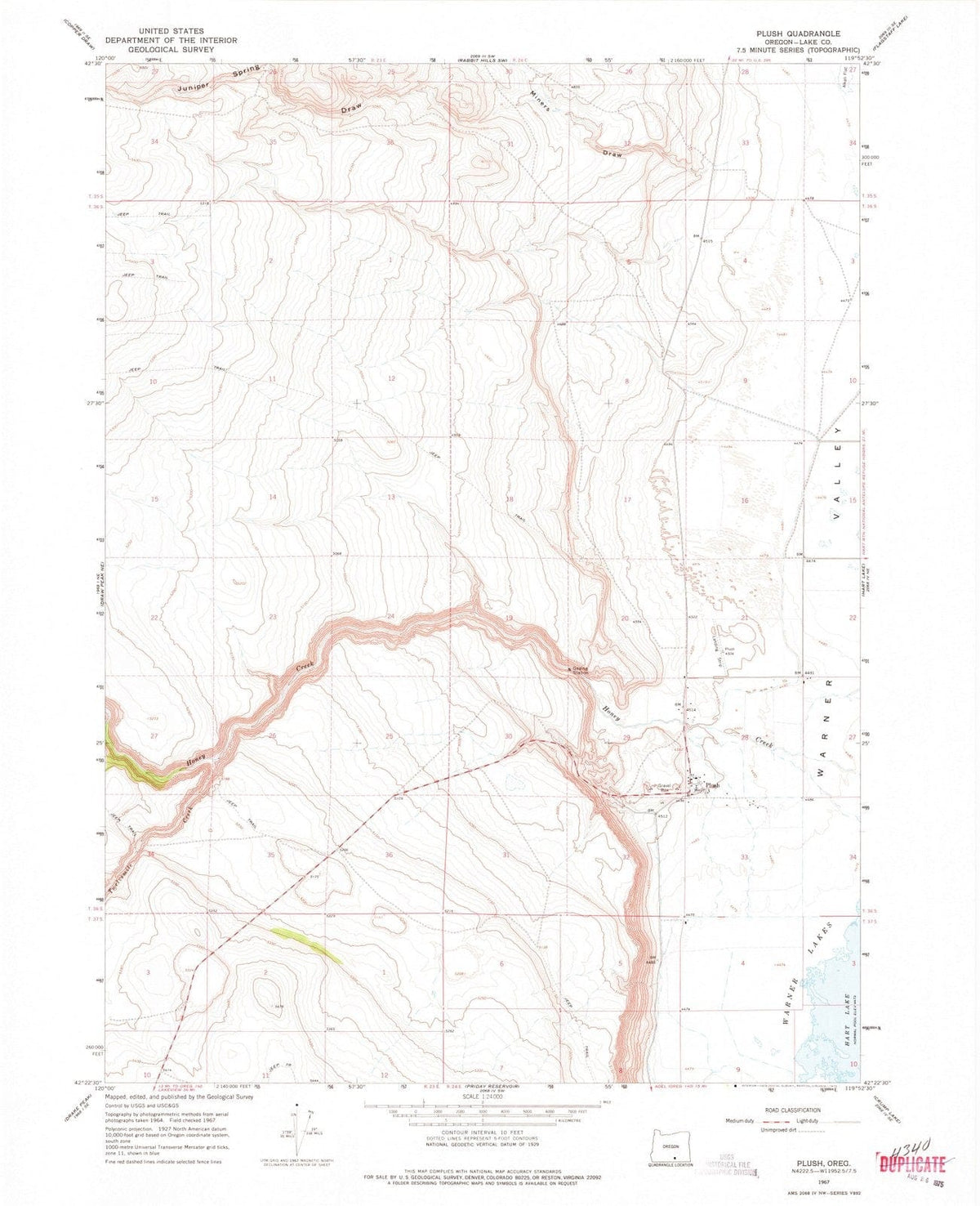 1967 Plush, OR - Oregon - USGS Topographic Map