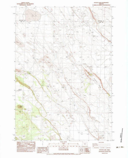 1983 Potato Lake, OR - Oregon - USGS Topographic Map