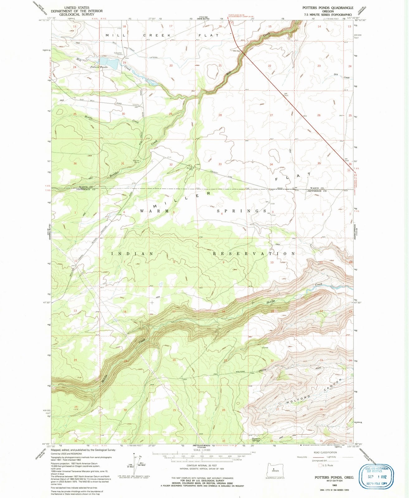 1963 Potters Ponds, OR - Oregon - USGS Topographic Map