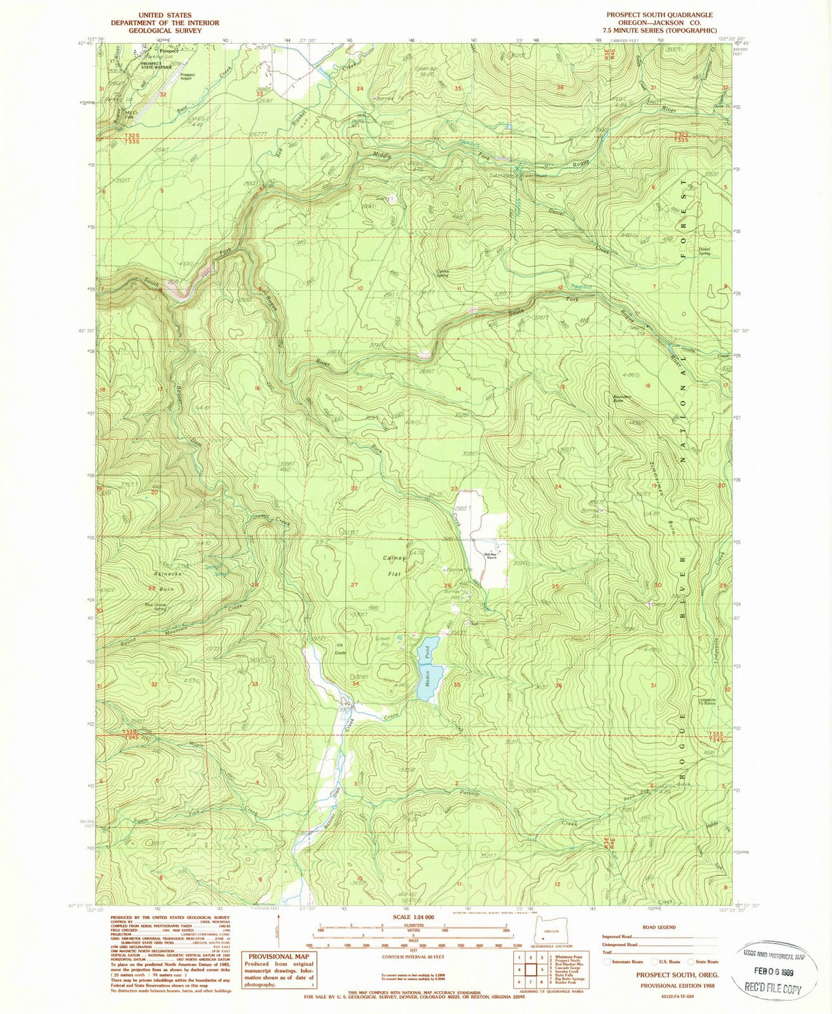 1988 Prospect South, OR - Oregon - USGS Topographic Map