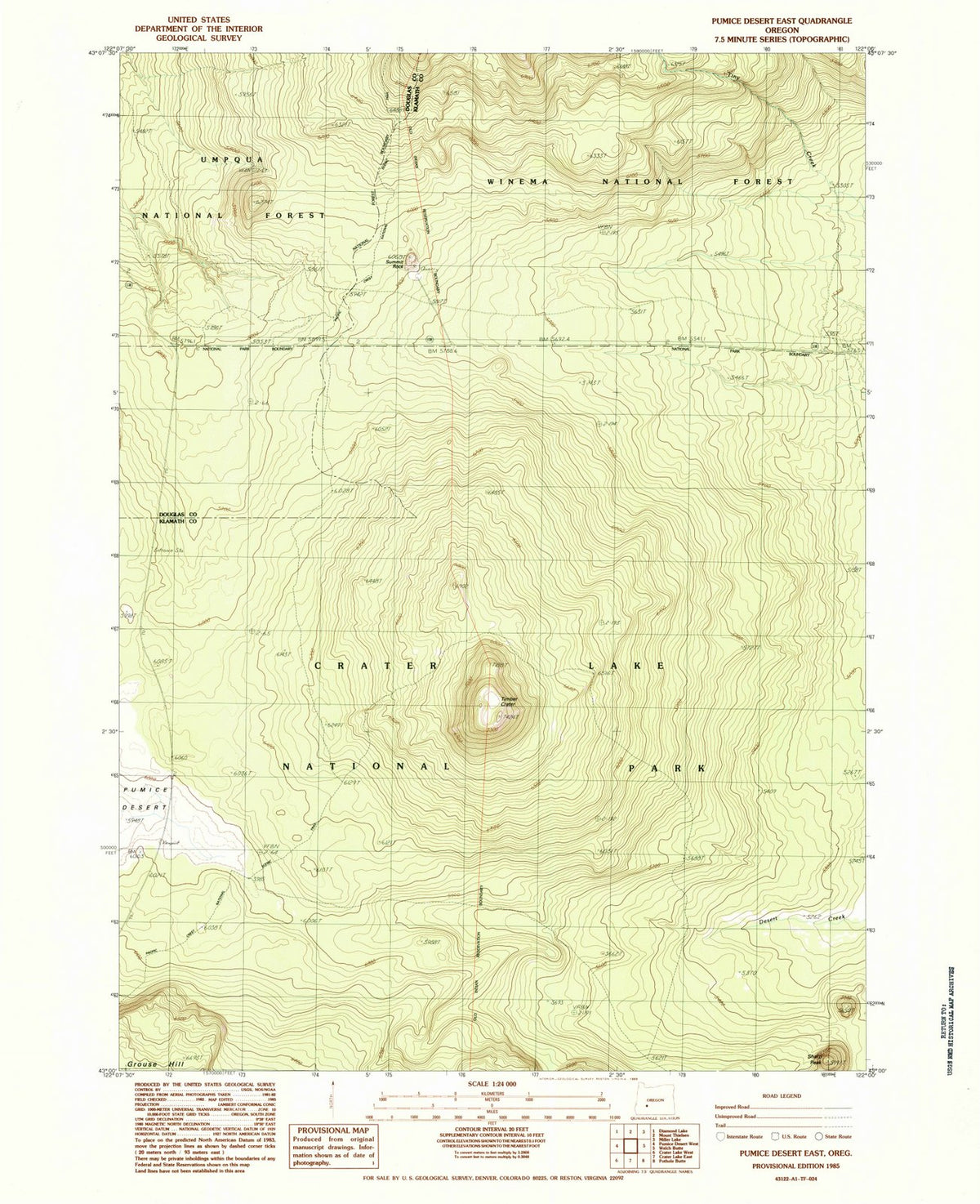 1985 Pumiceesert East, OR - Oregon - USGS Topographic Map