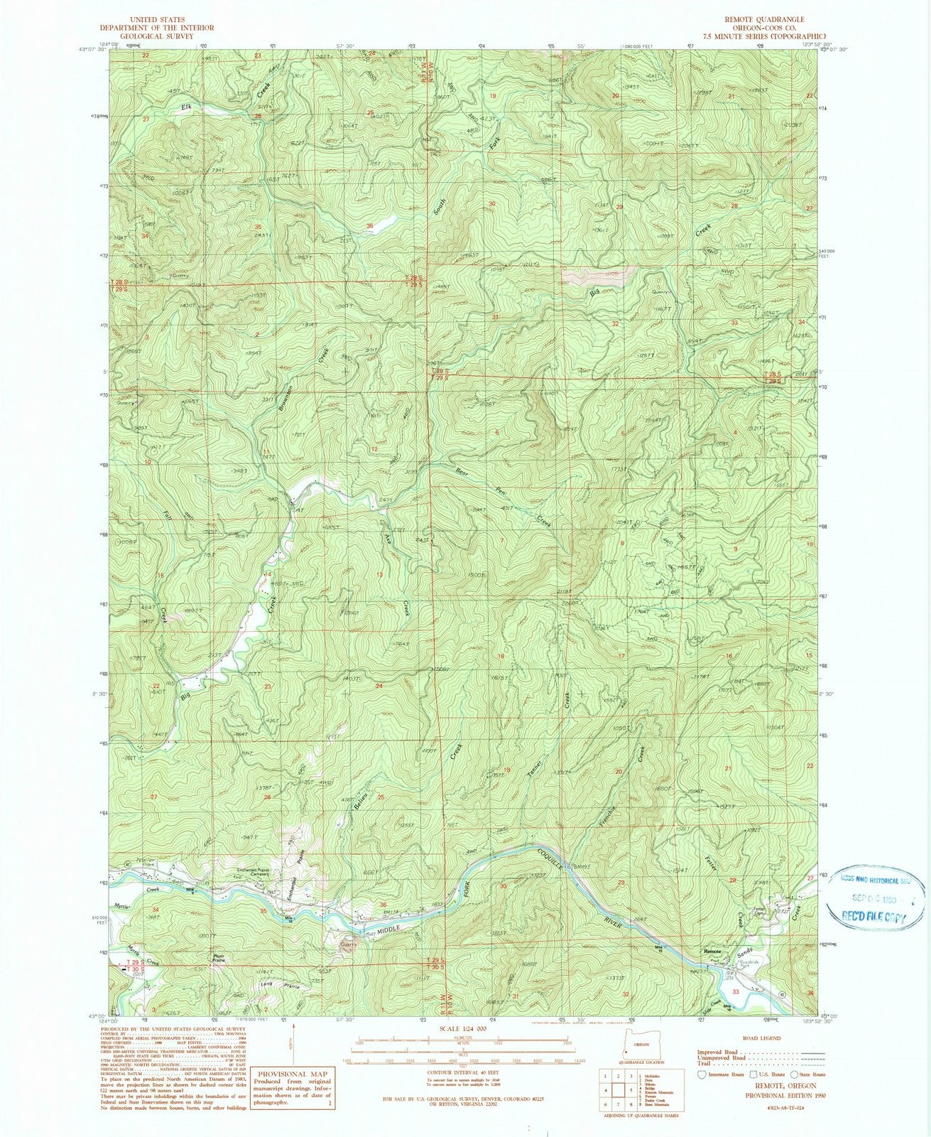 1990 Remote, OR - Oregon - USGS Topographic Map