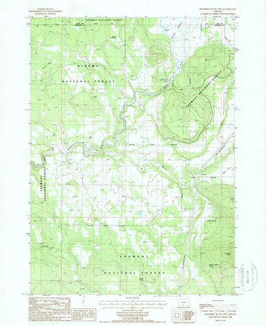 1988 Riverbed Butte Spring, OR - Oregon - USGS Topographic Map