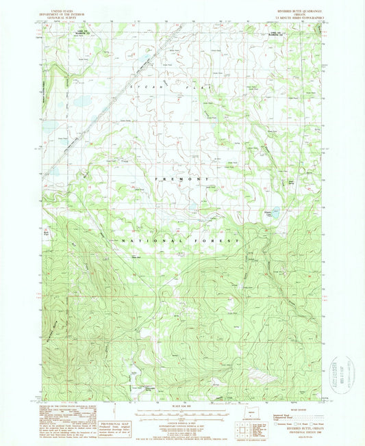 1988 Riverbed Butte, OR - Oregon - USGS Topographic Map