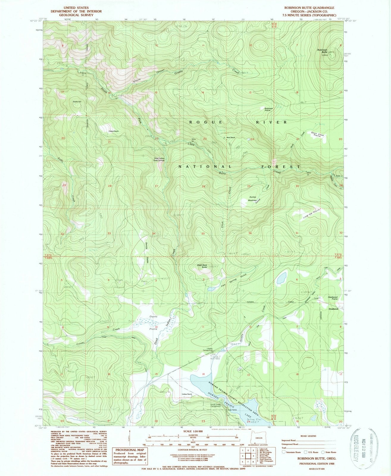 1988 Robinson Butte, OR - Oregon - USGS Topographic Map