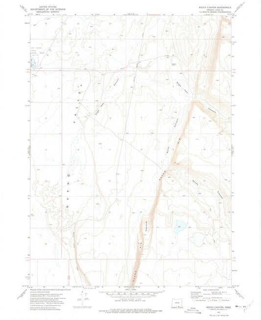 1971 Rocky Canyon, OR - Oregon - USGS Topographic Map