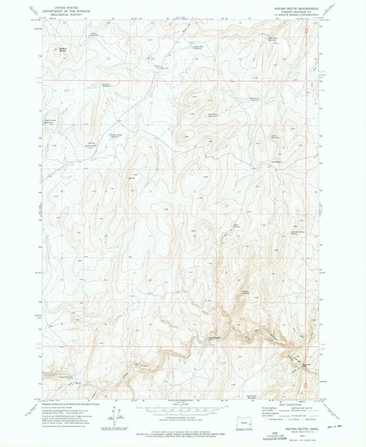 1972 Rufino Butte, OR - Oregon - USGS Topographic Map