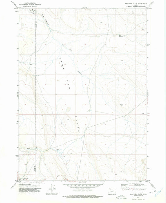 1971 Sage Hen Flats, OR - Oregon - USGS Topographic Map