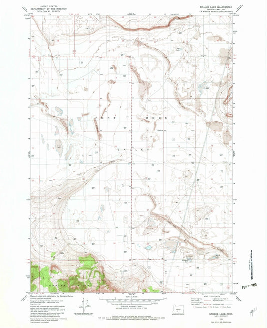 1982 Schaub Lake, OR - Oregon - USGS Topographic Map