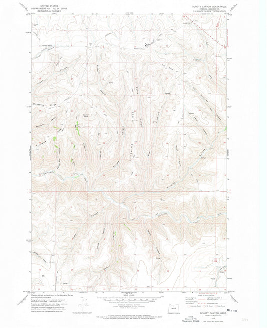 1970 Schott Canyon, OR - Oregon - USGS Topographic Map