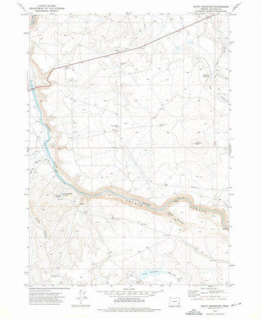 1972 Scott Reservoir, OR - Oregon - USGS Topographic Map