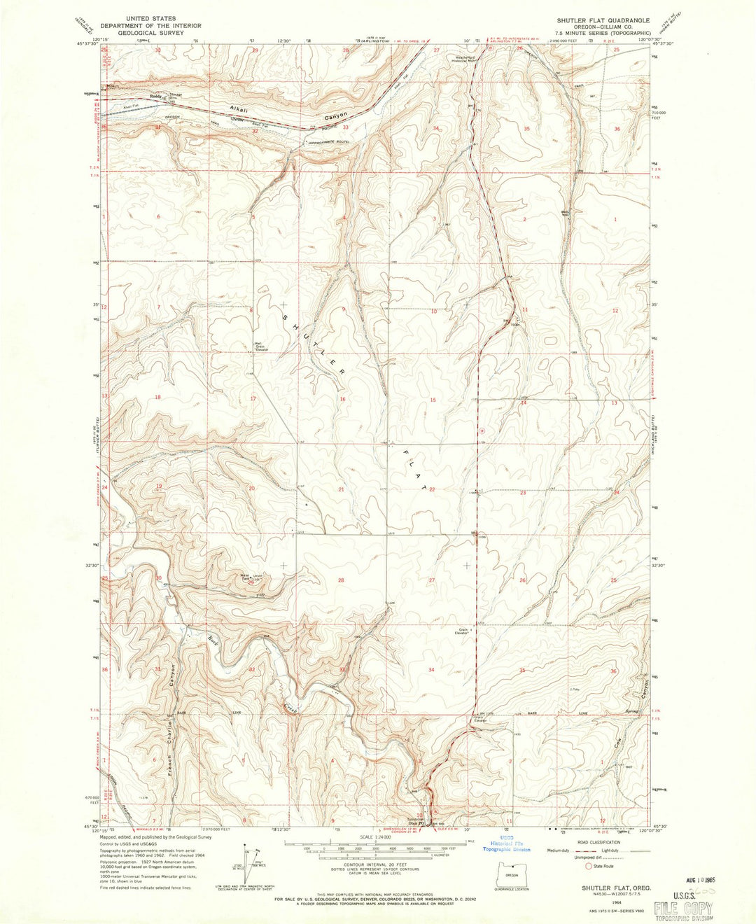 1964 Shutler Flat, OR - Oregon - USGS Topographic Map