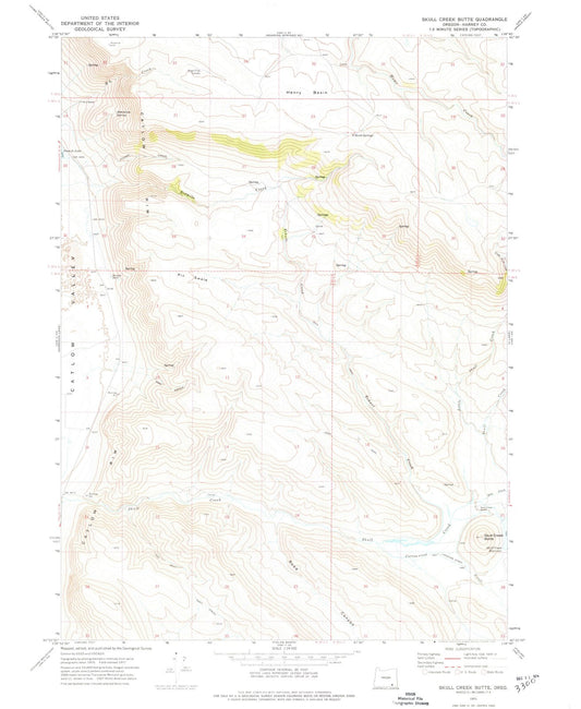 1971 Skull Creek Butte, OR - Oregon - USGS Topographic Map