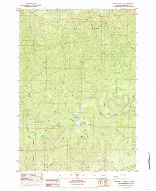 1984 Smith River Falls, OR - Oregon - USGS Topographic Map