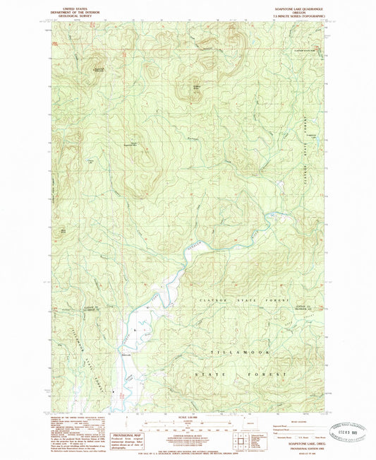 1985 Soapstone Lake, OR - Oregon - USGS Topographic Map