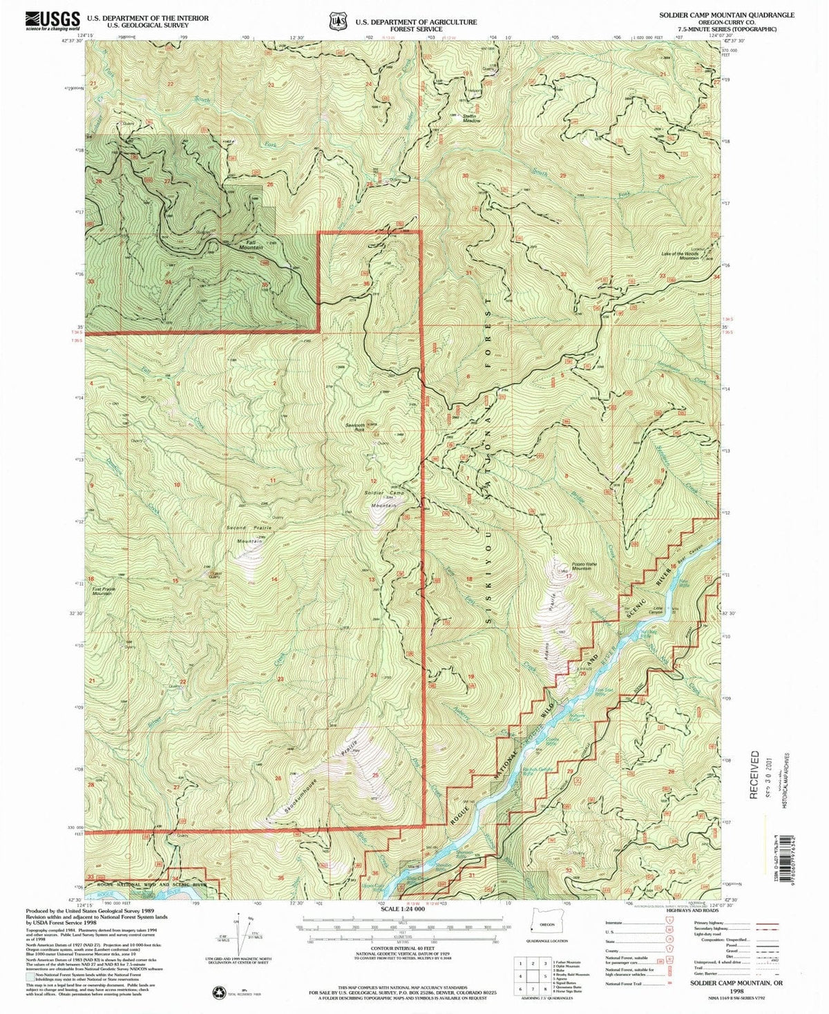 1998 Soldier Camp Mountain, OR - Oregon - USGS Topographic Map