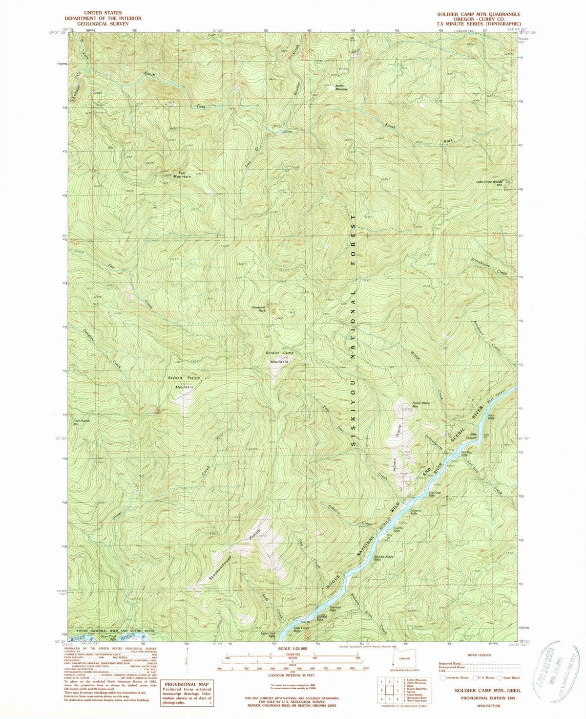 1989 Soldier Camp MTN, OR - Oregon - USGS Topographic Map
