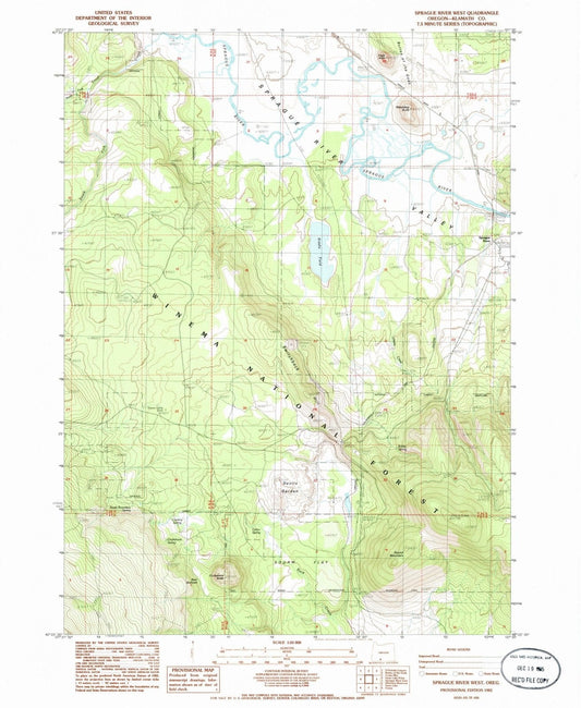 1985 Sprague River West, OR - Oregon - USGS Topographic Map