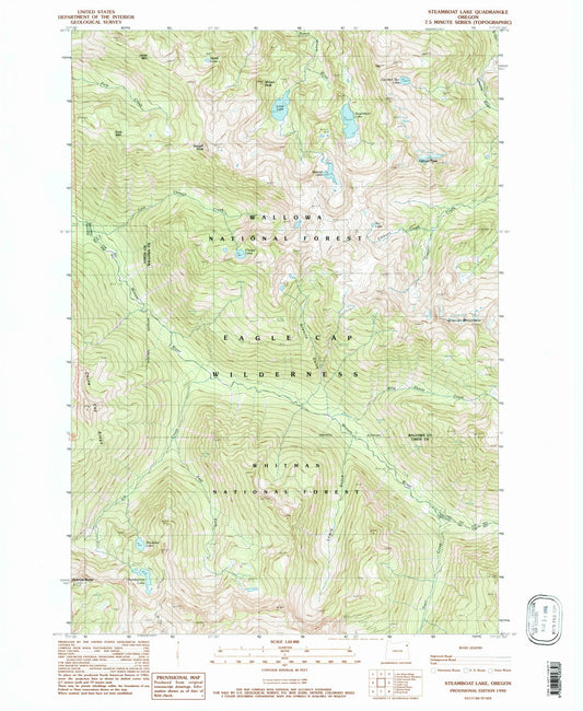 1990 Steamboat Lake, OR - Oregon - USGS Topographic Map