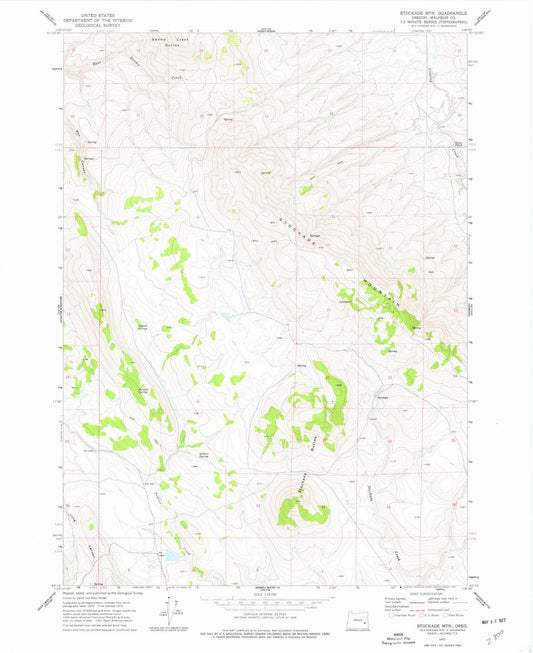 1972 Stockade MTN, OR - Oregon - USGS Topographic Map