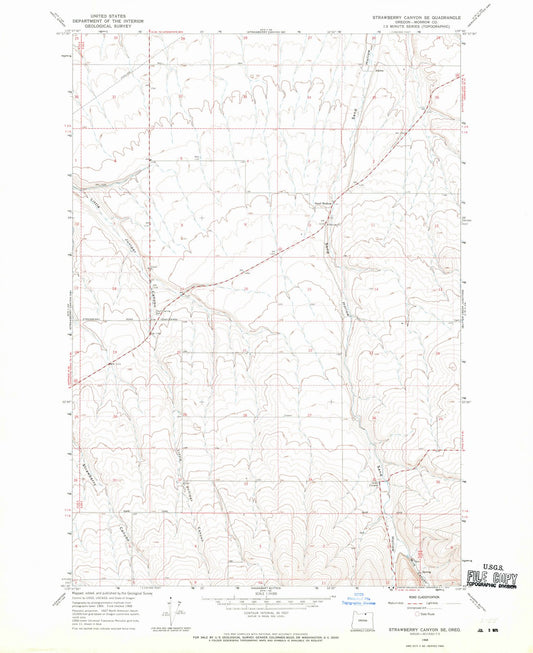 1968 Strawberry Canyon, OR - Oregon - USGS Topographic Map v2