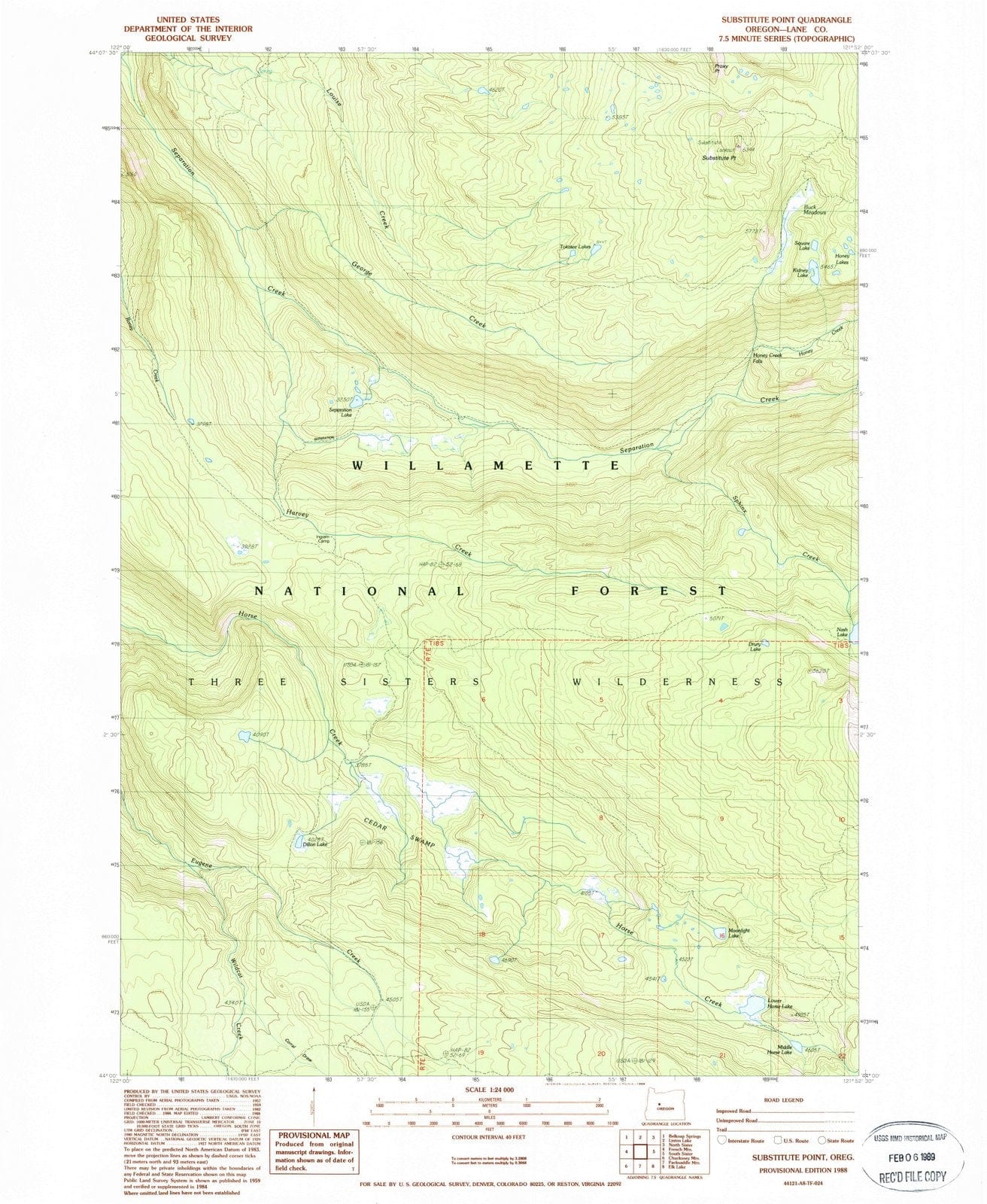 1988 Substitute Point, OR - Oregon - USGS Topographic Map