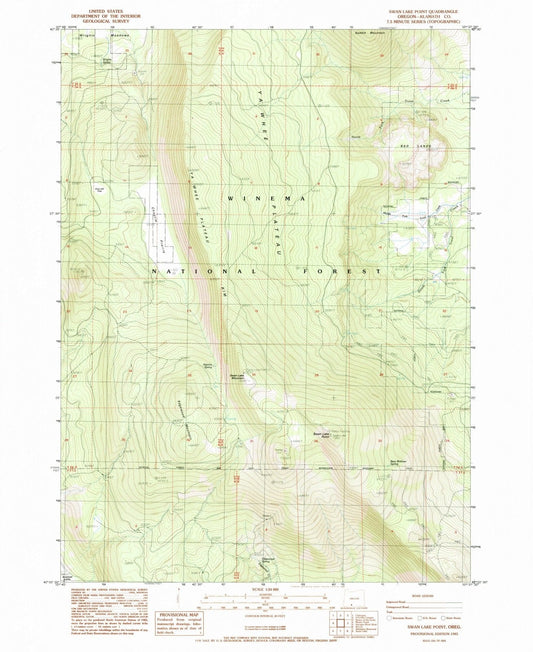 1985 Swan Lake Point, OR - Oregon - USGS Topographic Map