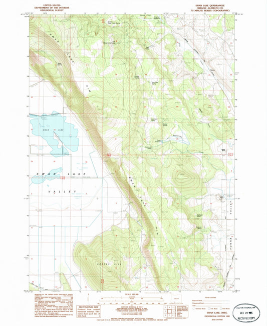 1985 Swan Lake, OR - Oregon - USGS Topographic Map