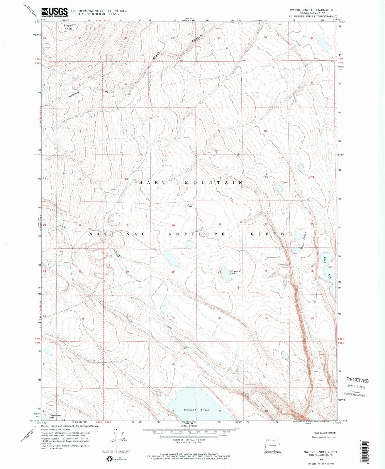 1967 Swede Knoll, OR - Oregon - USGS Topographic Map