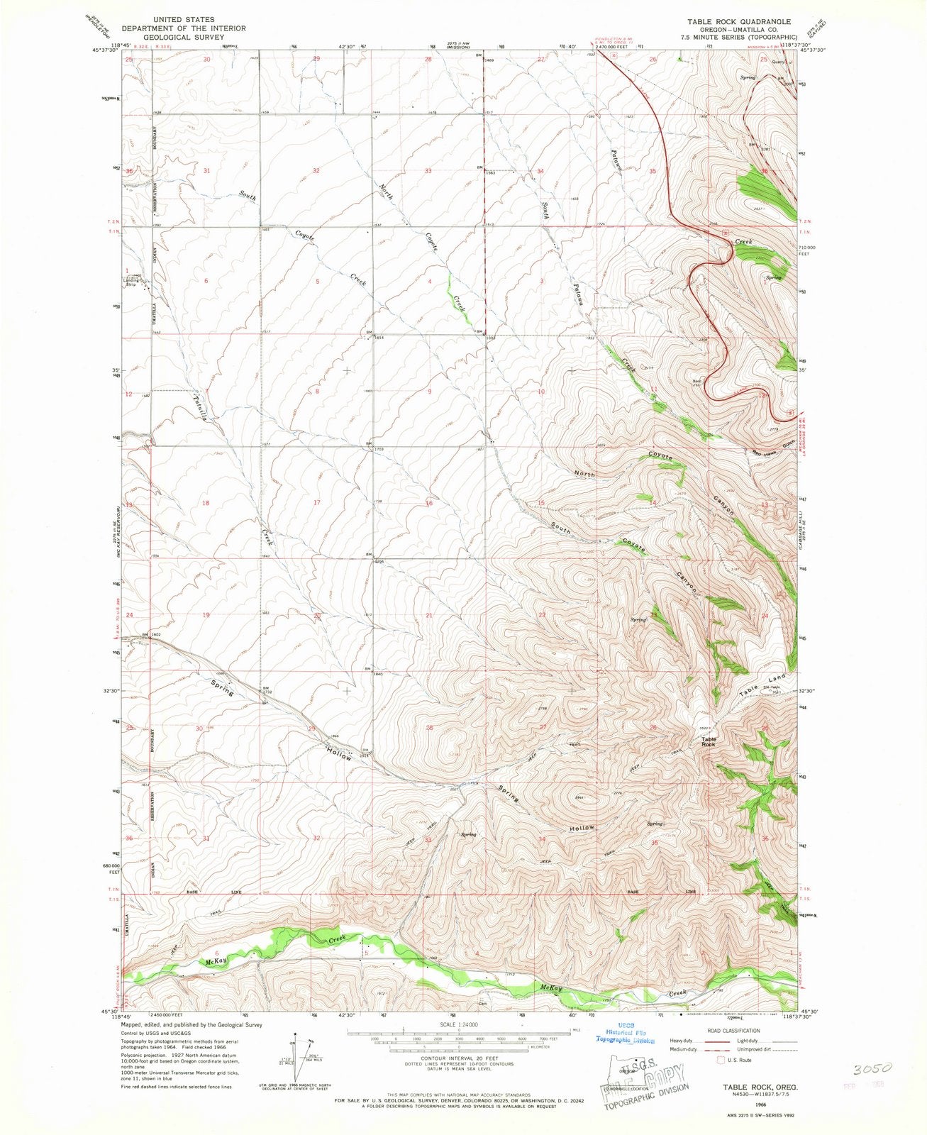 1966 Table Rock, OR - Oregon - USGS Topographic Map