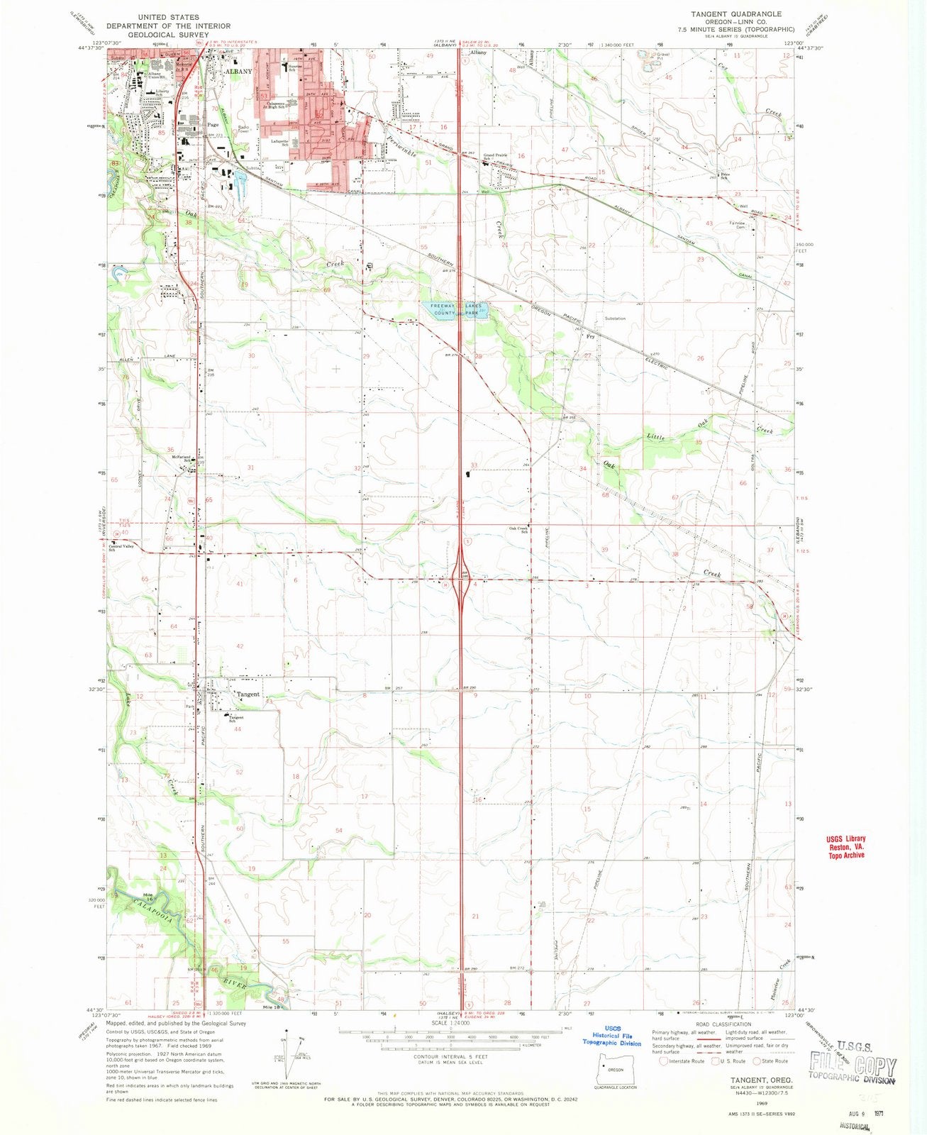 1969 Tangent, OR - Oregon - USGS Topographic Map