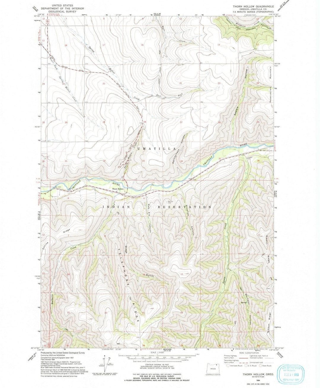 1964 Thorn Hollow, OR - Oregon - USGS Topographic Map